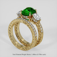 3.55 Ct. Tsavorite Garnet Ring, 10K Yellow Gold 2
