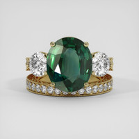 7.12 Ct. Bluish Green Sapphire Ring, 10K Yellow Gold 1