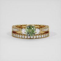 1.34 Ct. Yellowish Green Sapphire Ring, 10K Yellow Gold 1