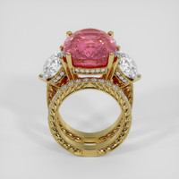 15.27 Ct. Pinkish Red Rubellite Tourmaline Ring, 14K Yellow Gold 3
