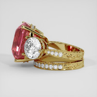 15.27 Ct. Pinkish Red Rubellite Tourmaline Ring, 14K Yellow Gold 4