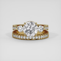 3.30 Ct. White Sapphire Ring, 14K Yellow Gold 1