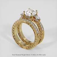 3.30 Ct. White Sapphire Ring, 14K Yellow Gold 2