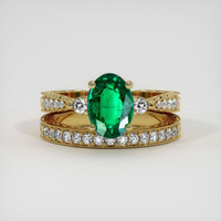 1.21 Ct. Emerald Ring, 18K Yellow Gold 1