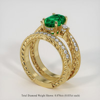 1.21 Ct. Emerald Ring, 18K Yellow Gold 2