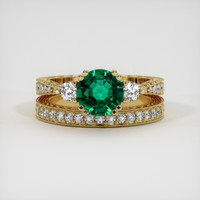 1.23 Ct. Emerald Ring, 18K Yellow Gold 1