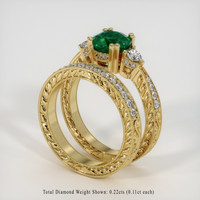 1.23 Ct. Emerald Ring, 18K Yellow Gold 2