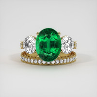 7.93 Ct. Emerald Ring, 18K Yellow Gold 1