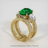 7.93 Ct. Emerald Ring, 18K Yellow Gold 2