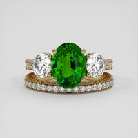 3.55 Ct. Tsavorite Garnet Ring, 18K Yellow Gold 1