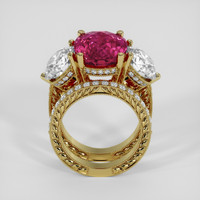 7.36 Ct. Pinkish Red Rubellite Tourmaline Ring, 18K Yellow Gold 3