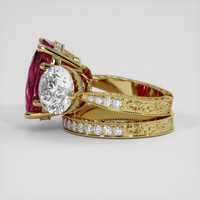 7.36 Ct. Pinkish Red Rubellite Tourmaline Ring, 18K Yellow Gold 4