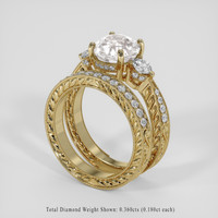 3.30 Ct. White Sapphire Ring, 18K Yellow Gold 2