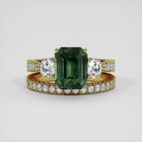 3.77 Ct. Green Sapphire Ring, 18K Yellow Gold 1