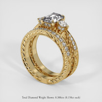 1.53 Ct. White Sapphire Ring, 18K Yellow Gold 2