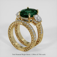 7.12 Ct. Bluish Green Sapphire Ring, 18K Yellow Gold 2