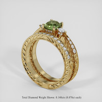 1.34 Ct. Yellowish Green Sapphire Ring, 18K Yellow Gold 2