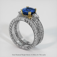 3.23 Ct. Bi Color Sapphire Ring, 14K Yellow & White 2
