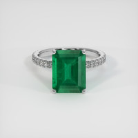 3.46 Ct. Emerald Ring, Platinum 950 1