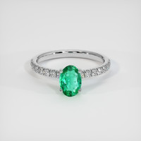 0.68 Ct. Emerald Ring, Platinum 950 1