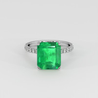 3.94 Ct. Emerald Ring, Platinum 950 1