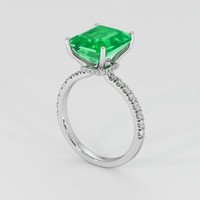 3.94 Ct. Emerald Ring, Platinum 950 2