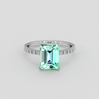 3.42 Ct. Emerald Ring, Platinum 950 1