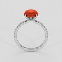 1.38 Ct. Oxblood (Red) Coral Ring, Platinum 950 3