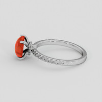 1.38 Ct. Oxblood (Red) Coral Ring, Platinum 950 4