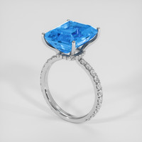 7.72 Ct. Swiss Blue Topaz Ring, Platinum 950 2