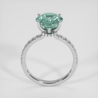 3.93 Ct. Bluish Green Sapphire Ring, Platinum 950 3