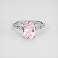 3.21 Ct. Pink Sapphire Ring, Platinum 950 1