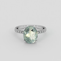 4.70 Ct. Bluish Green Sapphire Ring, Platinum 950 1