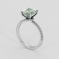 4.70 Ct. Bluish Green Sapphire Ring, Platinum 950 2