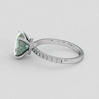 4.70 Ct. Bluish Green Sapphire Ring, Platinum 950 4