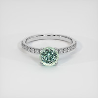 1.47 Ct. Green Sapphire Ring, Platinum 950 1