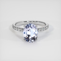 3.01 Ct. Blue Sapphire Ring, Platinum 950 1