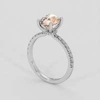 2.21 Ct. Peach Sapphire Ring, Platinum 950 2
