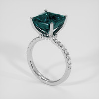 6.65 Ct. Greenish Blue Sapphire Ring, Platinum 950 2