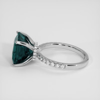 6.65 Ct. Greenish Blue Sapphire Ring, Platinum 950 4