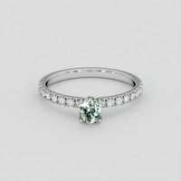 0.46 Ct. Bluish Green Sapphire Ring, Platinum 950 1