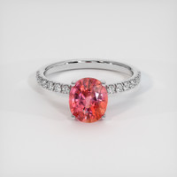 2.04 Ct. Padparadscha Sapphire Ring, Platinum 950 1