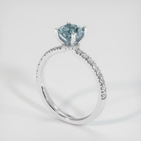 1.18 Ct. Greenish Blue Sapphire Ring, Platinum 950 2