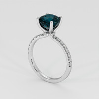 3.05 Ct. Greenish Blue Sapphire Ring, Platinum 950 2