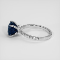 4.02 Ct. Greenish Blue Sapphire Ring, Platinum 950 4