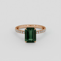 3.41 Ct. Bluish Green Sapphire Ring, 14K Rose Gold 1