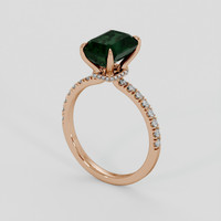 3.41 Ct. Bluish Green Sapphire Ring, 14K Rose Gold 2
