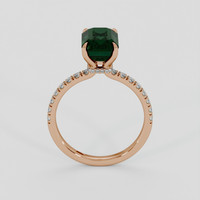 3.41 Ct. Bluish Green Sapphire Ring, 14K Rose Gold 3