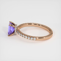 0.80 Ct. Purple Sapphire Ring, 14K Rose Gold 4