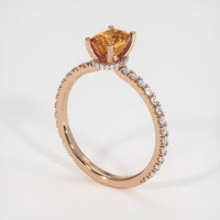 1.36 Ct. Orangish Brown Sapphire Ring, 14K Rose Gold 2